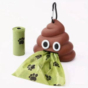 Poo Emoji bag holder and roll of bags